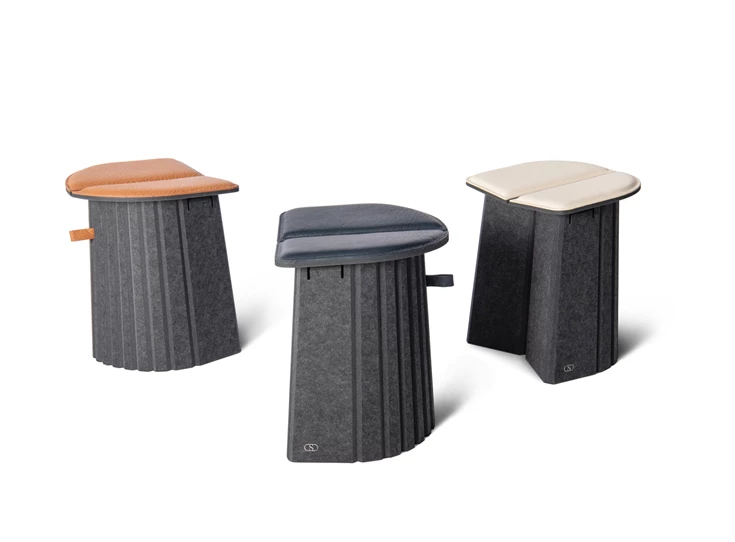 Set gedraaid Opvouwbare poef Agility DS-5010 leder De Sede