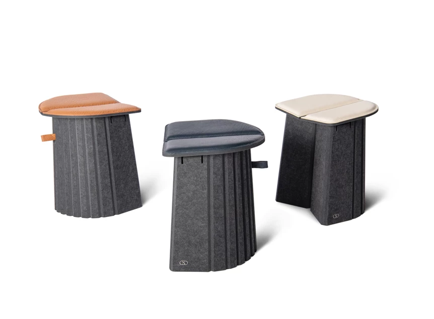 Set gedraaid Opvouwbare poef Agility DS-5010 leder De Sede