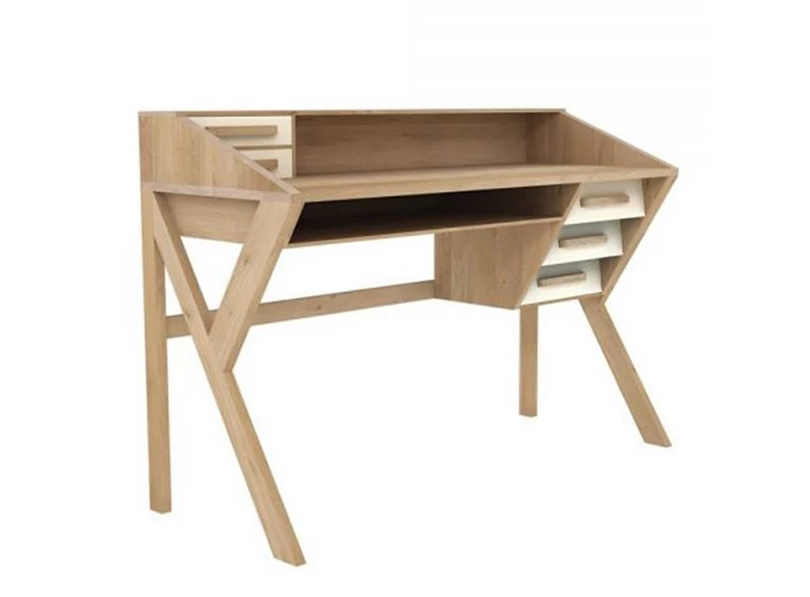 Oak Origami Desk Cream Ethnicraft 45056 schuin voor.jpg