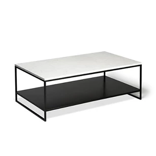Stone Coffee Table White Carrara Ethnicraft 60073 schuin voor.jpg