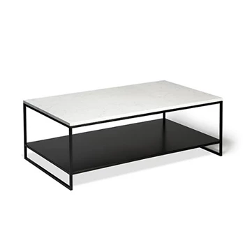 Stone Coffee Table White Carrara Ethnicraft 60073 schuin voor.jpg