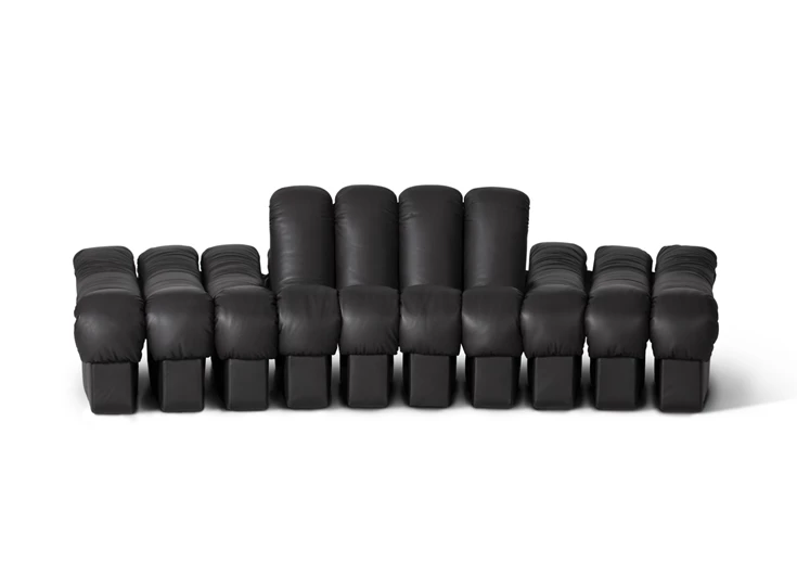 Front Salon DS-602 Snake modulair leder zwart De Sede