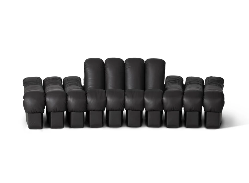 Front Salon DS-602 Snake modulair leder zwart De Sede