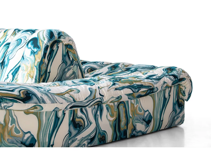 Detail open eiland Salon DS-602 Snake modulair patroonstof De Sede