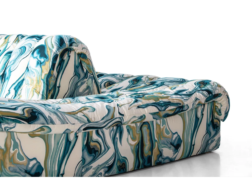 Detail open eiland Salon DS-602 Snake modulair patroonstof De Sede