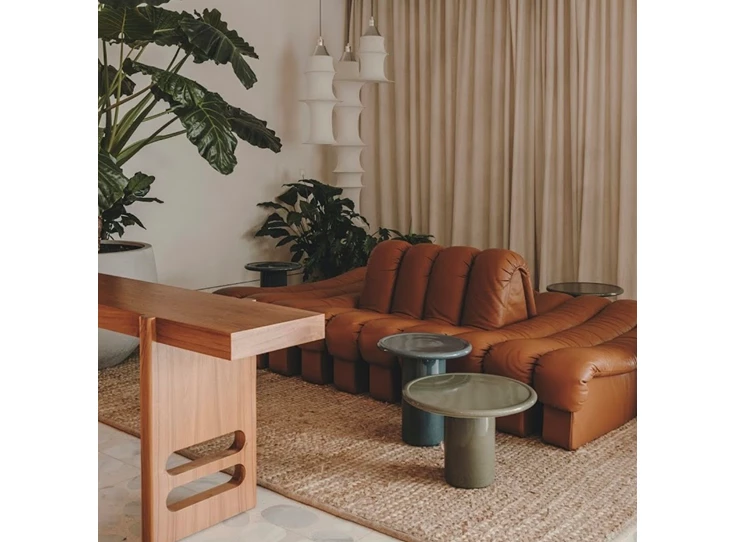 Sfeerfoto Salon DS-602 Snake modulair leder cognac De Sede