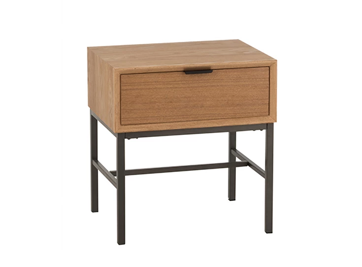 10605 Bijzettafel Op onderstel hout-metaal - naturel schuin voor.jpg