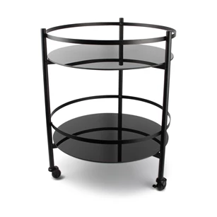 Serveerwagen Bar 2 lagen 48cm zwart.jpg