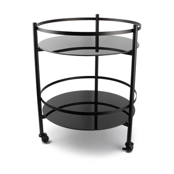 Serveerwagen Bar 2 lagen 48cm zwart.jpg