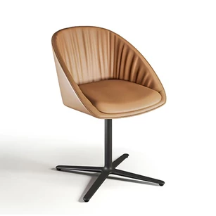 Armstoel Dan Lage Stervoet cognac Draenert 2043 Web.jpg