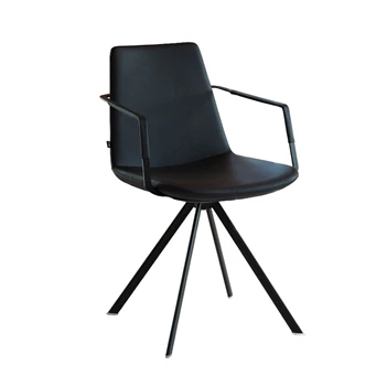 Armstoel Rafael spinning base zwart kunstleder Joli schuin voor.jpg