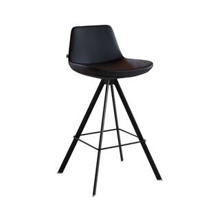 Barstoel Rafael Spinning Base zwart Kunstleder joli schuin voor.jpg