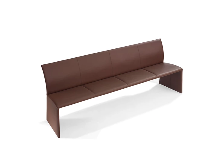 Eetkamerbank Nobile Draenert 2510 leder bruin schuin voor.jpg