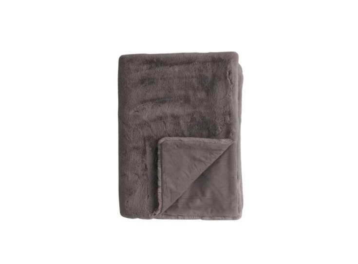 7019GGMD06 B living donkergrijs portland plaid 200x130cm