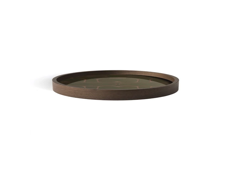 Zijkant Dienblad Moss Second Nature Round Valet Tray 20592 Ethnicraft