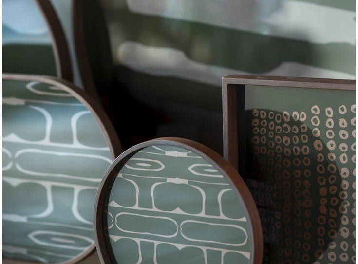 Inzoom Dienblad Moss Second Nature Round XL Tray 20588 Ethnicraft