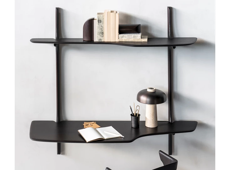 Inzoom Hangende bureau Mahogany Pi Dark Brown Wall Mounted Desk 35062 Ethnicraft