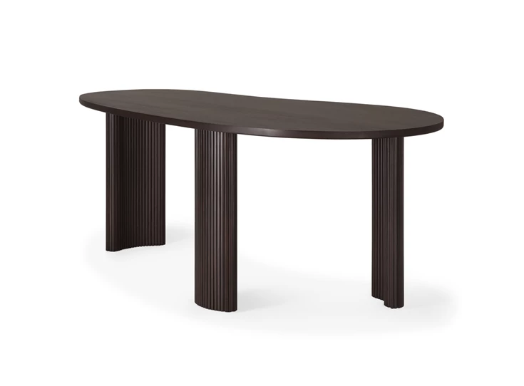 Achterkant Bureau Mahogany Boomerang Dark Brown Desk 35014 Ethnicraft