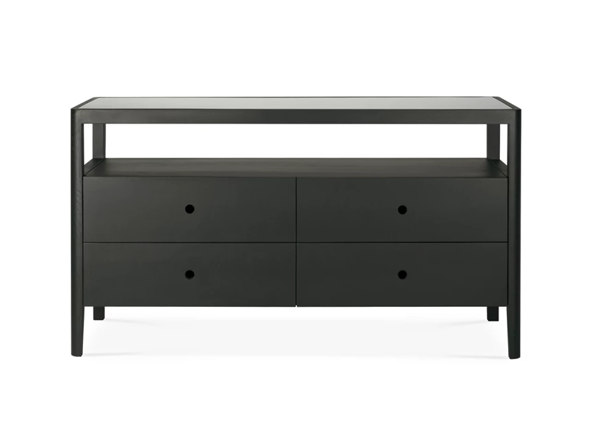 Commode Oak Spindle Black Dresser 51240 Ethnicraft