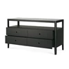 Zijkant lades open Commode Oak Spindle Black Dresser 51240 Ethnicraft