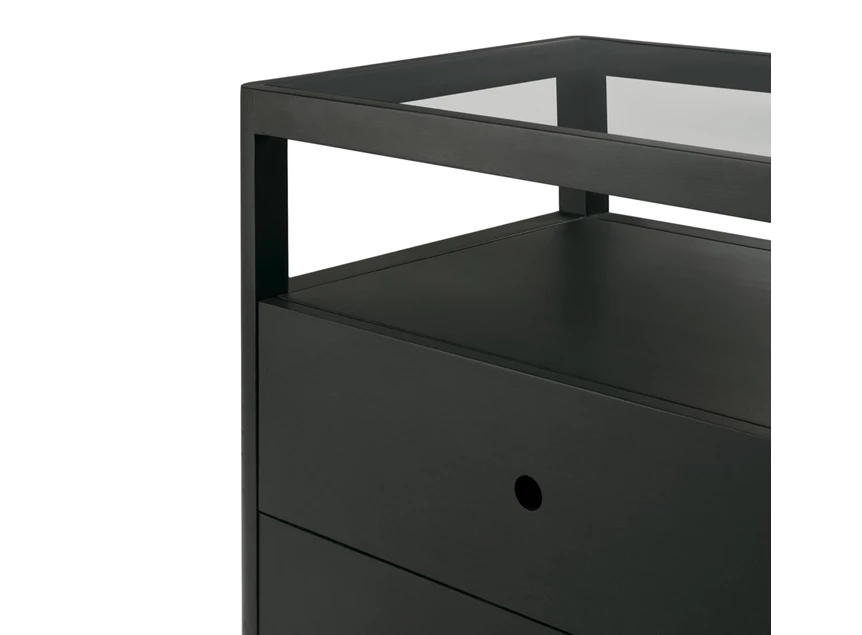 Zijkant Commode Oak Spindle Black Dresser 51240 Ethnicraft