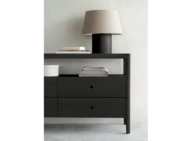 Front Commode Oak Spindle Black Dresser 51240 Ethnicraft