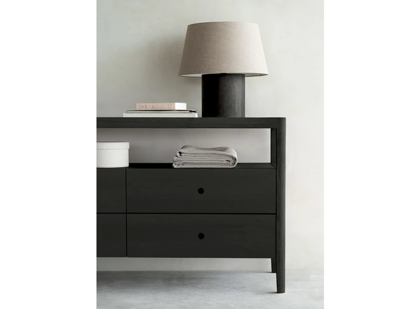 Front Commode Oak Spindle Black Dresser 51240 Ethnicraft