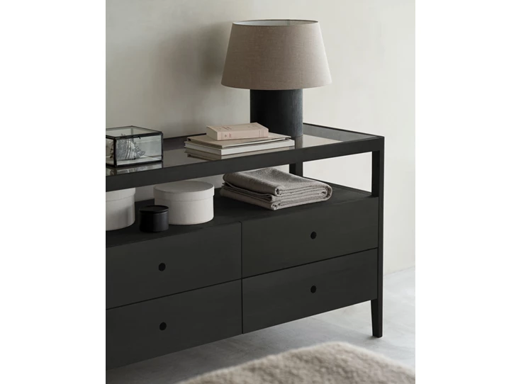 Sfeerfoto Commode Oak Spindle Black Dresser 51240 Ethnicraft