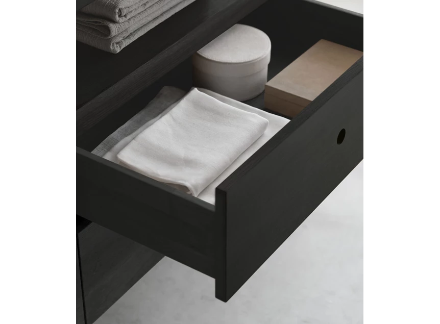 Binnnekant lade Commode Oak Spindle Black Dresser 51240 Ethnicraft