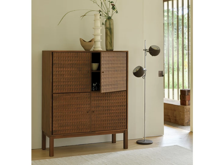 Deur open Barkast Teak Sono Light Brown Cupboard 15349 Ethnicraft