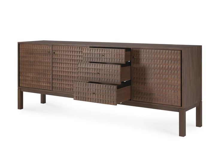 Lades open Dressoir Teak Sono Light Brown Cupboard 15347 Ethnicraft