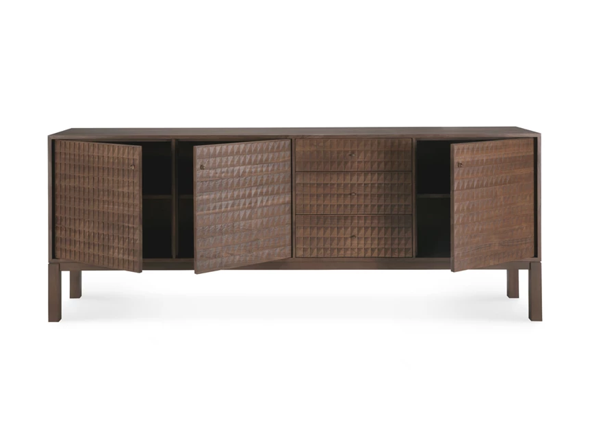 Deuren open Dressoir Teak Sono Light Brown Cupboard 15347 Ethnicraft