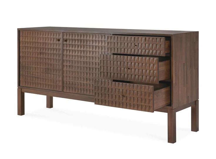 Lades open Dressoir Teak Sono Light Brown Cupboard 15346 Ethnicraft