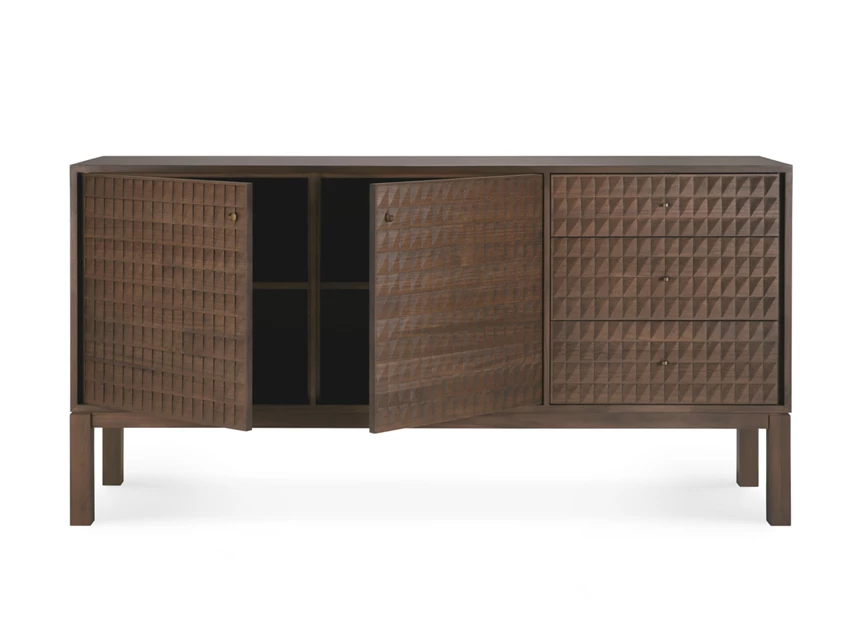 Deuren open Dressoir Teak Sono Light Brown Cupboard 15346 Ethnicraft