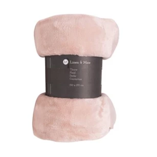 7019GGDH03R B living marmaris zacht roze rolled plaid 170x130cm