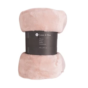 7019GGDH03R B living marmaris zacht roze rolled plaid 170x130cm