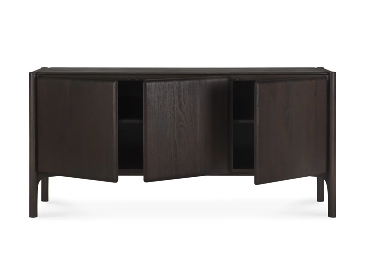 Deuren open Dressoir Teak Pi Dark Brown Sideboards 11572 Ethnicraft