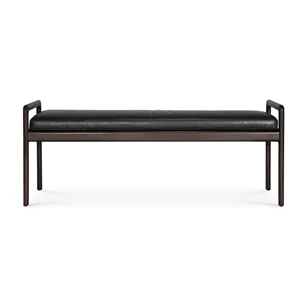 Bank Mahogany Jack Dark Brown Bench Black Leather 35124 Ethnicraft