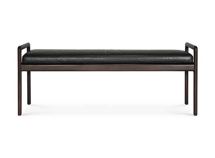 Bank Mahogany Jack Dark Brown Bench Black Leather 35124 Ethnicraft