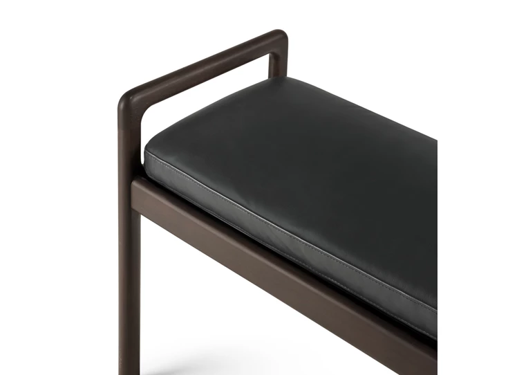 Bovenkant Bank Mahogany Jack Dark Brown Bench Black Leather 35124 Ethnicraft