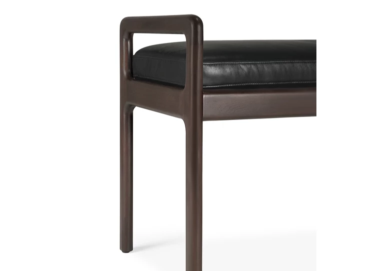 Zijde Bank Mahogany Jack Dark Brown Bench Black Leather 35124 Ethnicraft