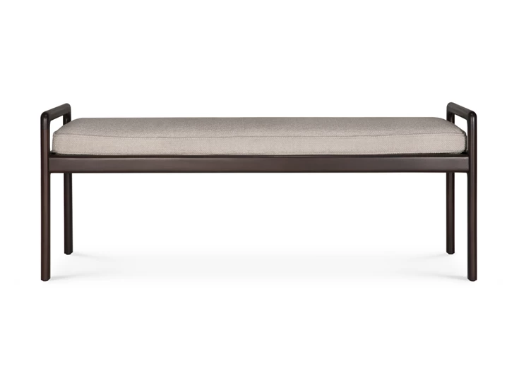 Bank Mahogany Jack Dark Brown Bench Ivory Fabric 35123 Ethnicraft