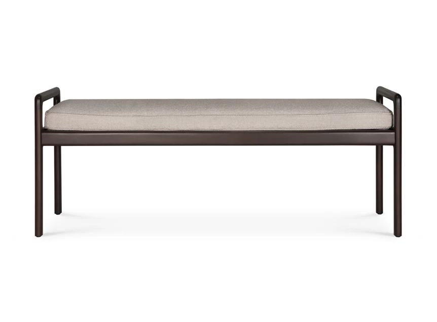 Bank Mahogany Jack Dark Brown Bench Ivory Fabric 35123 Ethnicraft