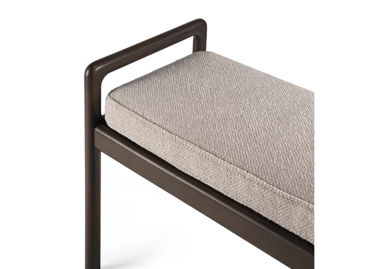 Bovenkant Bank Mahogany Jack Dark Brown Bench Ivory Fabric 35123 Ethnicraft