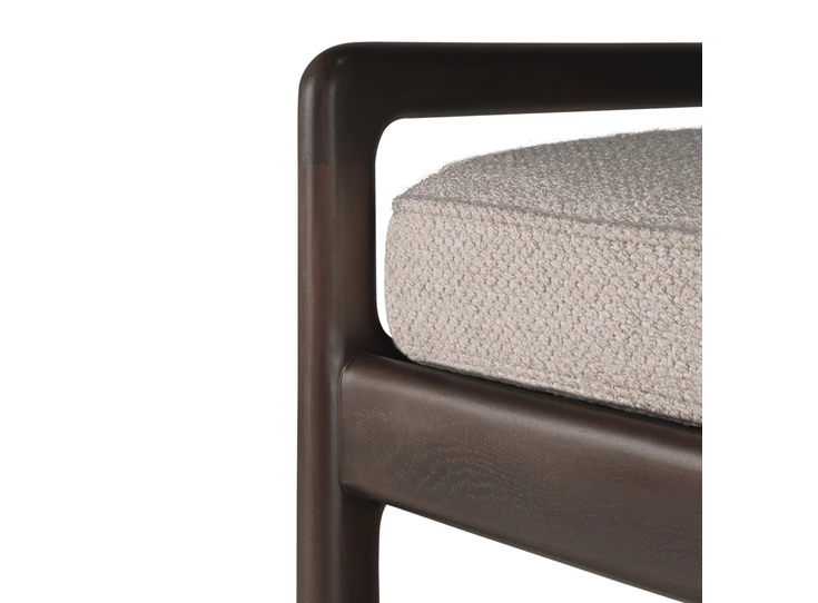 Detail Bank Mahogany Jack Dark Brown Bench Ivory Fabric 35123 Ethnicraft