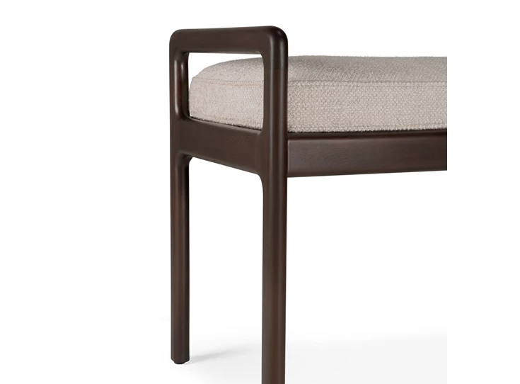 Zijde Bank Mahogany Jack Dark Brown Bench Ivory Fabric 35123 Ethnicraft
