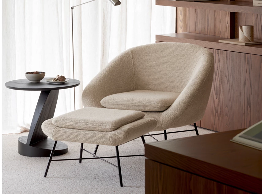 Sfeerfoto Voetenbank Barrow Footstool Off White Fabric 20179 Ethnicraft