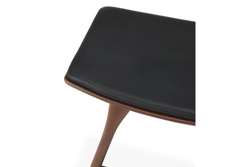 Bovenkant Kruk Teak Osso Brown Stool Black Leather 10180 Ethnicraft