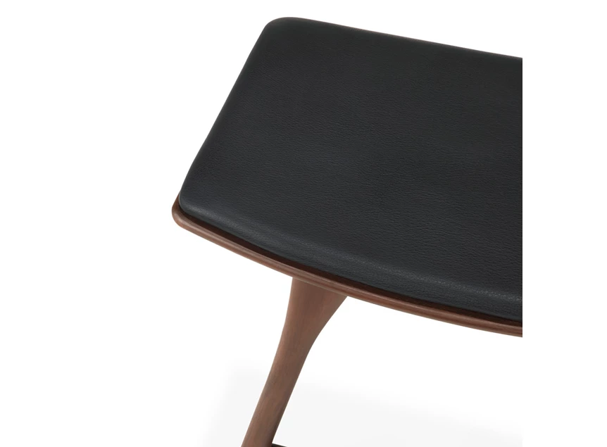 Bovenkant Kruk Teak Osso Brown Stool Black Leather 10180 Ethnicraft