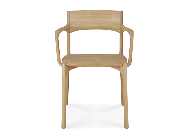 Front Armstoel Oak Pi Dining Chair with armrest 51340 Ethnicraft
